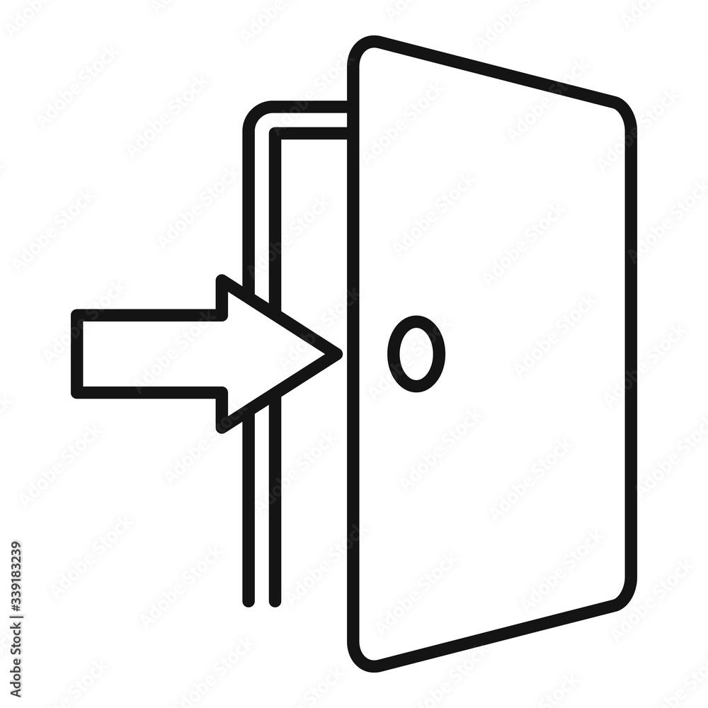 Poster doorway icon. outline doorway vector icon for web design isolated on white background