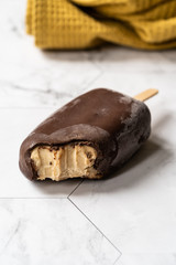 Organic Healthy Homemade Stick Ice Cream with Tahini / Tahin Bitten Food.