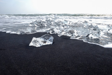 Ice floes and smaller chunks broken off larger icebergs tha thave floated out to the open ocean...