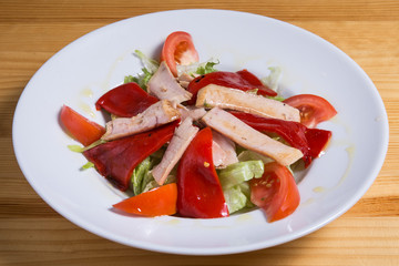 Vegetable salad with tuna.