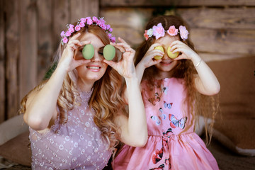 Family With Colorful Creativity For Easter Decor