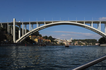 Photo of a bridge taken from a boat
