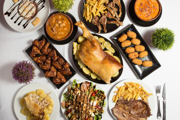 Set with dishes from spanish bar