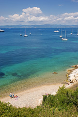 Obraz premium Blick auf den Strand von Porquerolles