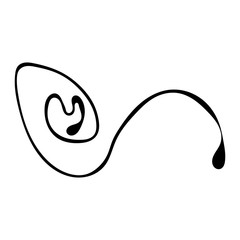 Love shape and infinity. Sign on postcard to Valentine s day, tattoo, print. Vector calligraphy and lettering illustration