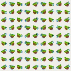Turtle Upside Down and Wearing a Blue Hat Cute Illustration, Cartoon Funny Character, Pattern Wallpaper 