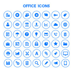 Trendy flat design big UI, UX and Office icons set