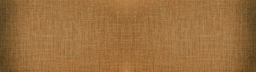 Caramel brown natural cotton linen textile texture background banner panorama