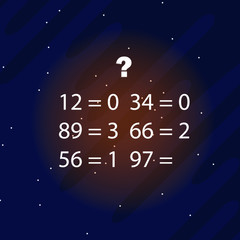 logic puzzles. Riddles for children and adults. Space background. Vector