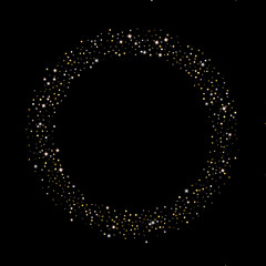 Gold Glitter Stars. Luxury Shiny Confetti.