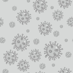 Seamless coronavirus pattern gray colors