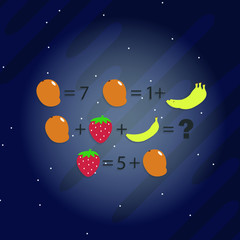 Obraz na płótnie Canvas logic puzzles. Riddles for children and adults. Space background. Vector