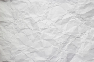 Texture of white crumpled paper for background.