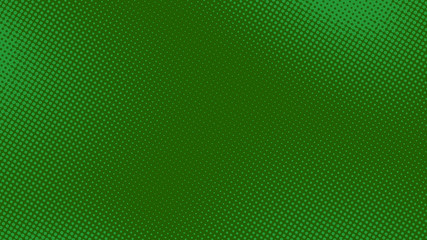Green pop art background with halftone dots in retro comic style, vector illustration eps10.