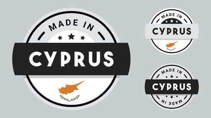 Made in Cyprus collection for label, stickers, badge or icon with Cyprus flag symbol.