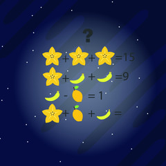 Obraz na płótnie Canvas logic puzzles. Riddles for children and adults. Space background. Vector