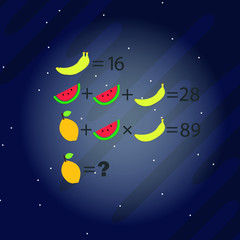 Naklejka na ściany i meble logic puzzles. Riddles for children and adults. Space background. Vector