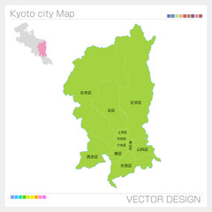京都市の地図・Kyoto city 