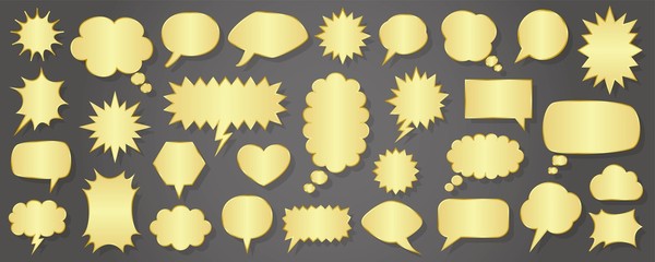 Three-dimensional speech bubbles of various shapes