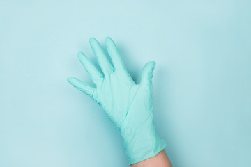 Obraz premium Hand in medical gloves