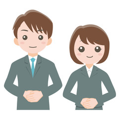 スーツ姿の男女 