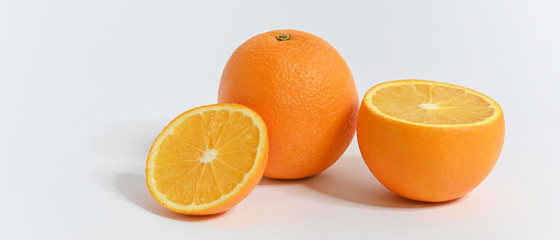 fresh orange isolated on white background