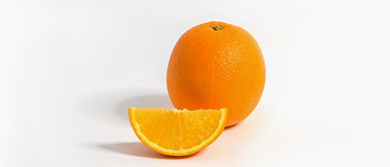fresh orange isolated on white background