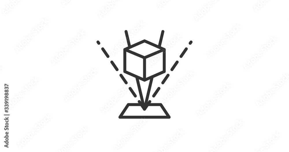 Poster virtual reality hologram animated line icon. ar and vr outline icon motion design for web design, mo