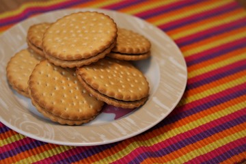 Delicious wafer with chocolate filling.