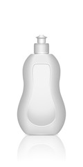 White realistic 3d dishwashing liquid detergent bottle mockup