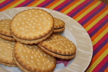 Delicious wafer with chocolate filling.