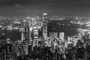 Hong Kong city, amezing skyline from Victoria peak, China