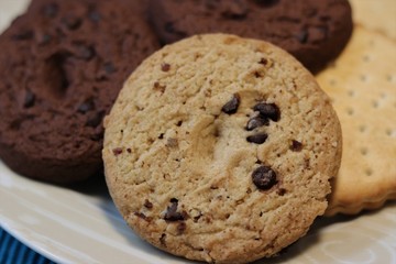 Delicious cookies with drops of dark chocolate.