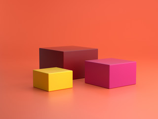 3d render ofbackground with a pedestal and a showcase, abstract minimal concept, blank space, simple clean design, minimalist mockup