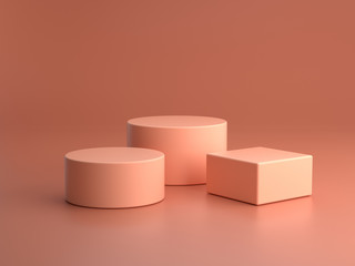 3d render ofbackground with a pedestal and a showcase, abstract minimal concept, blank space, simple clean design, minimalist mockup