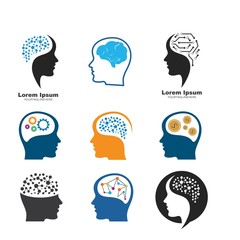 brain head vector illustration design