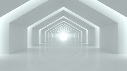 Futuristic interior view. Futuristic background. Abstract background, 3d Rendering.