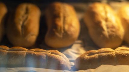 baking breads in oven with baking paper