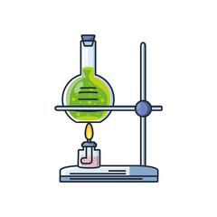 laboratory burner with tube test on white background