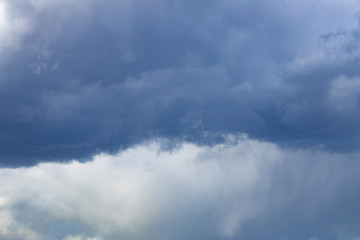 Beautiful fluffy clouds in the blue sky