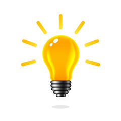 light bulb idea concept, isolated on white