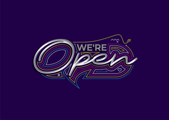 We are Open Calligraphic 3d Style Text Vector illustration Design.