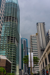 Fototapeta na wymiar SINGAPORE, 2 OCTOBER 2019: Modern buildings in Chinatown district
