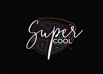 Super Cool Calligraphic 3d Style Text Vector illustration Design.