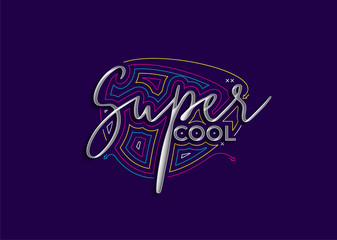 Super Cool Calligraphic 3d Style Text Vector illustration Design.