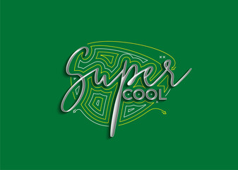 Super Cool Calligraphic 3d Style Text Vector illustration Design.