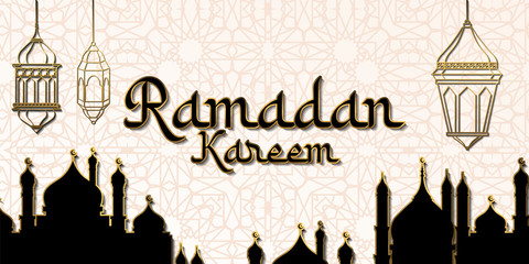 Ramadan kareem background with mosque