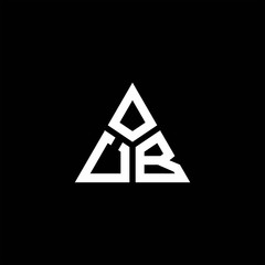 UB monogram logo with 3 pieces shape isolated on triangle