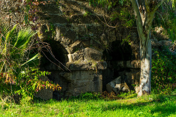 amazing modern and roman stone, brick and marble architecture with columns and arches