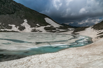 Vallon du Lauzanier , Lac des Hommes, Parc National du Mercantour , Haute Ubaye , Alpes , France